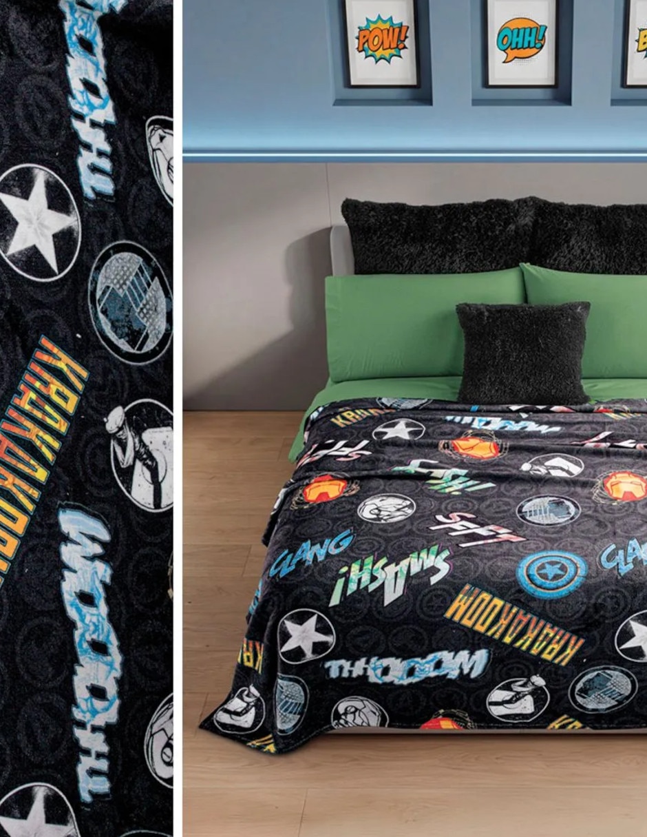 Cobertor avengers ligero avengers estampado infantil