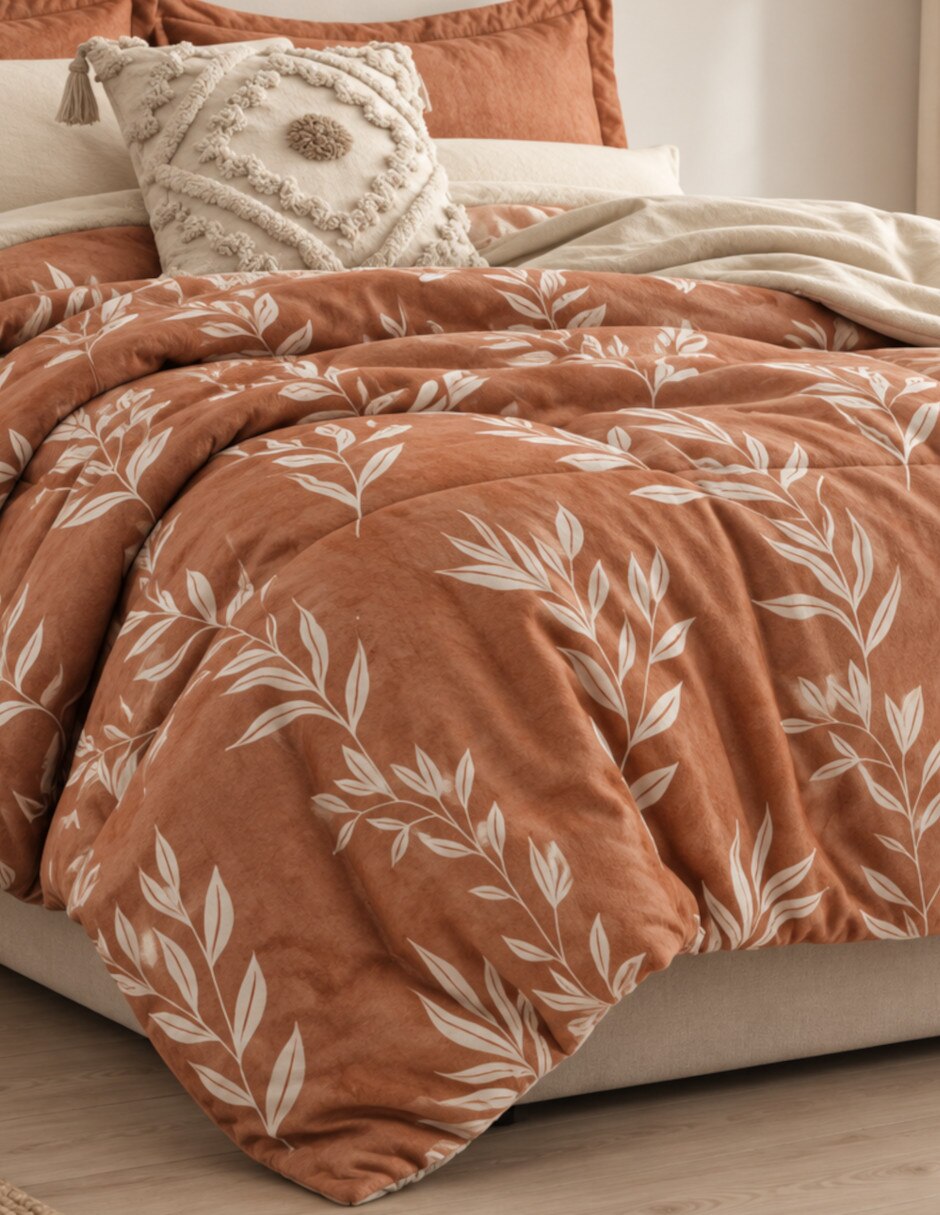 Cobertor otoño casa umbría estampado floral 3