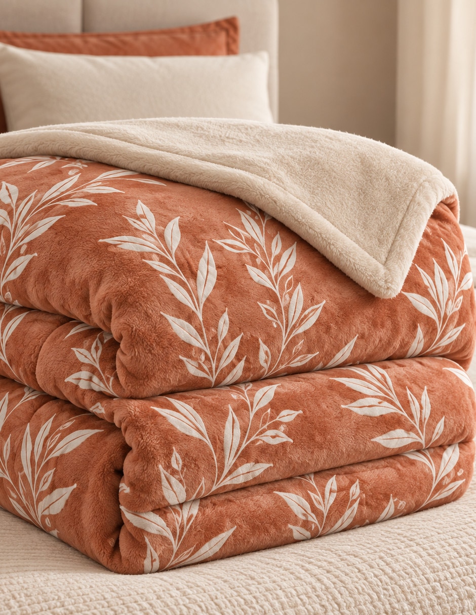 Cobertor otoño casa umbría estampado floral 5