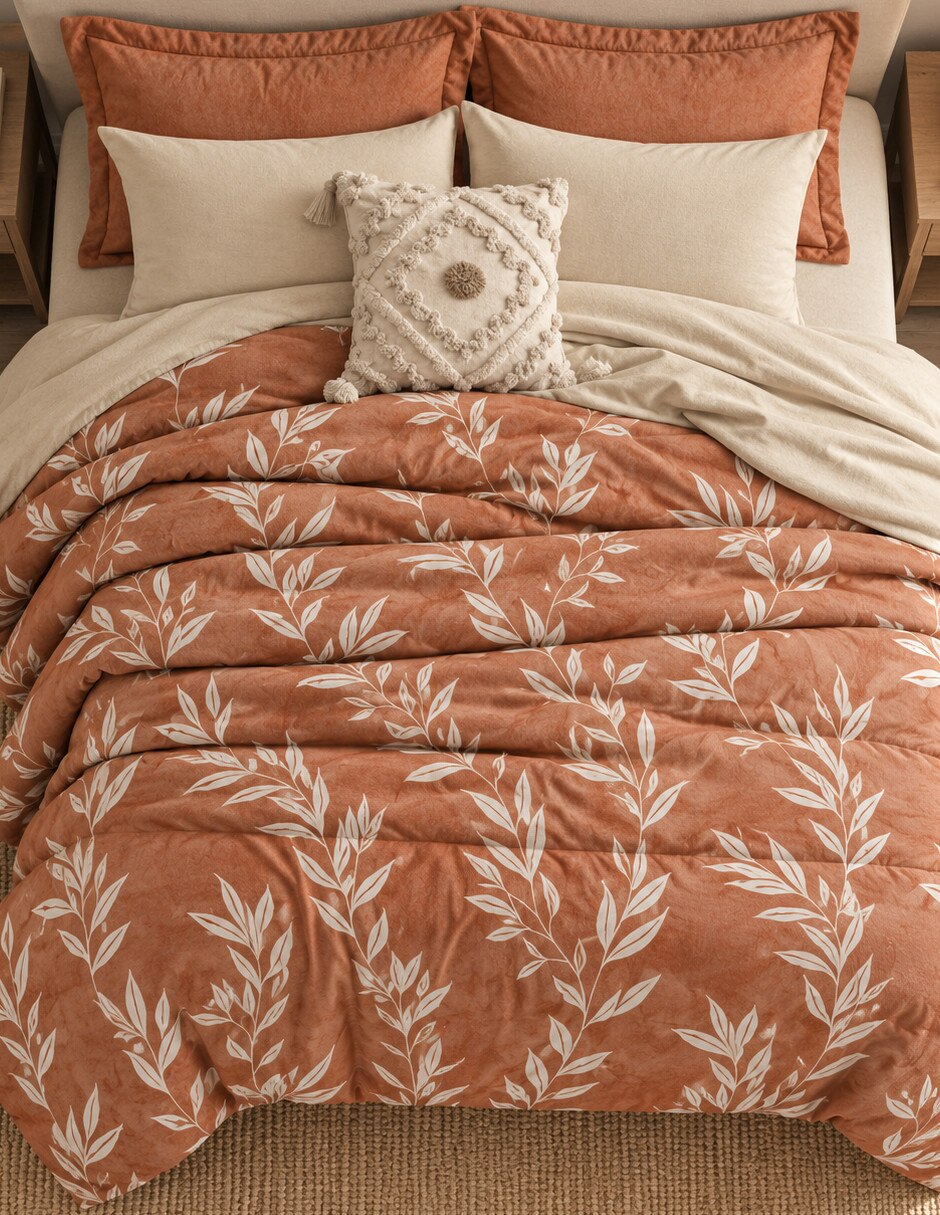 Cobertor otoño casa umbría estampado floral 7