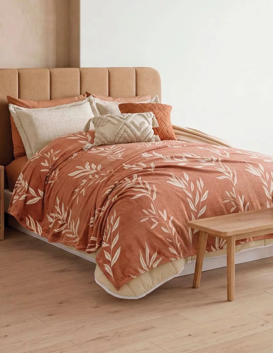 Cobertor ultraligero tierra toscana estampado floral
