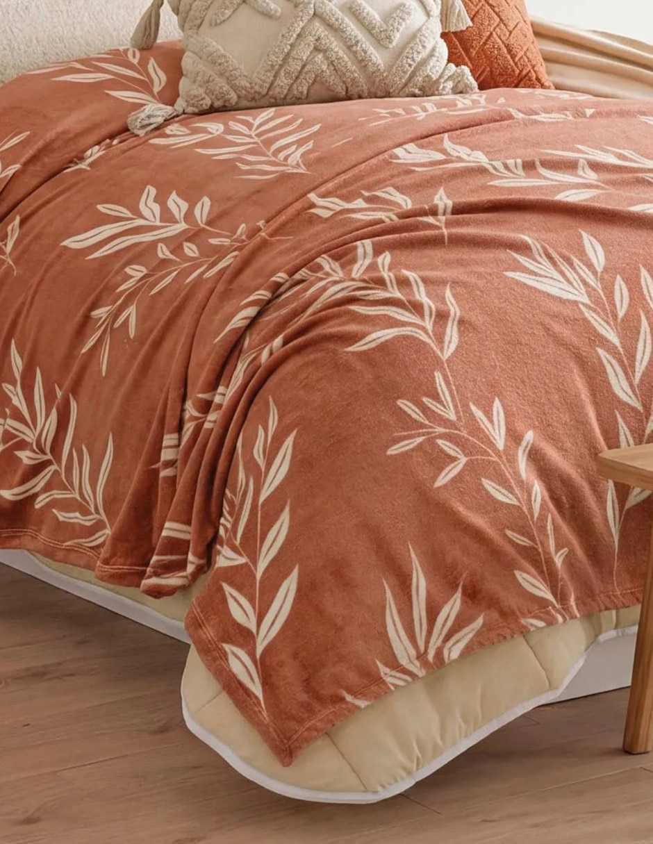 Cobertor ultraligero tierra toscana estampado floral 2
