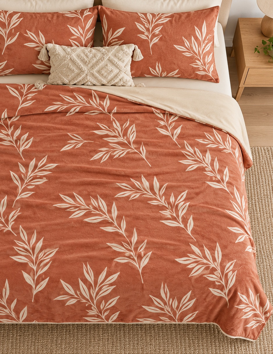 Cobertor ultraligero tierra toscana estampado floral 4