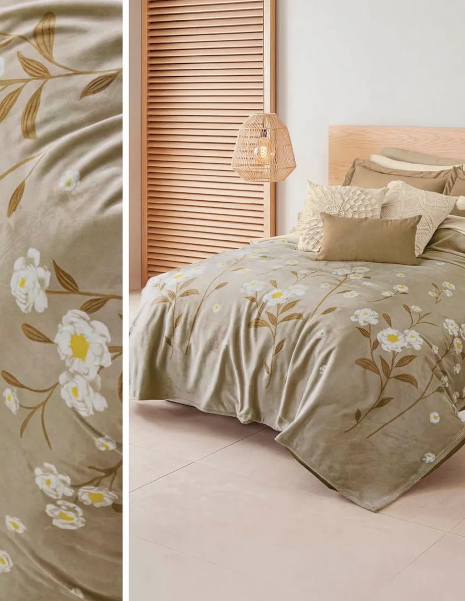 Cobertor No aplica Ligero Hanami estampado Floral 2