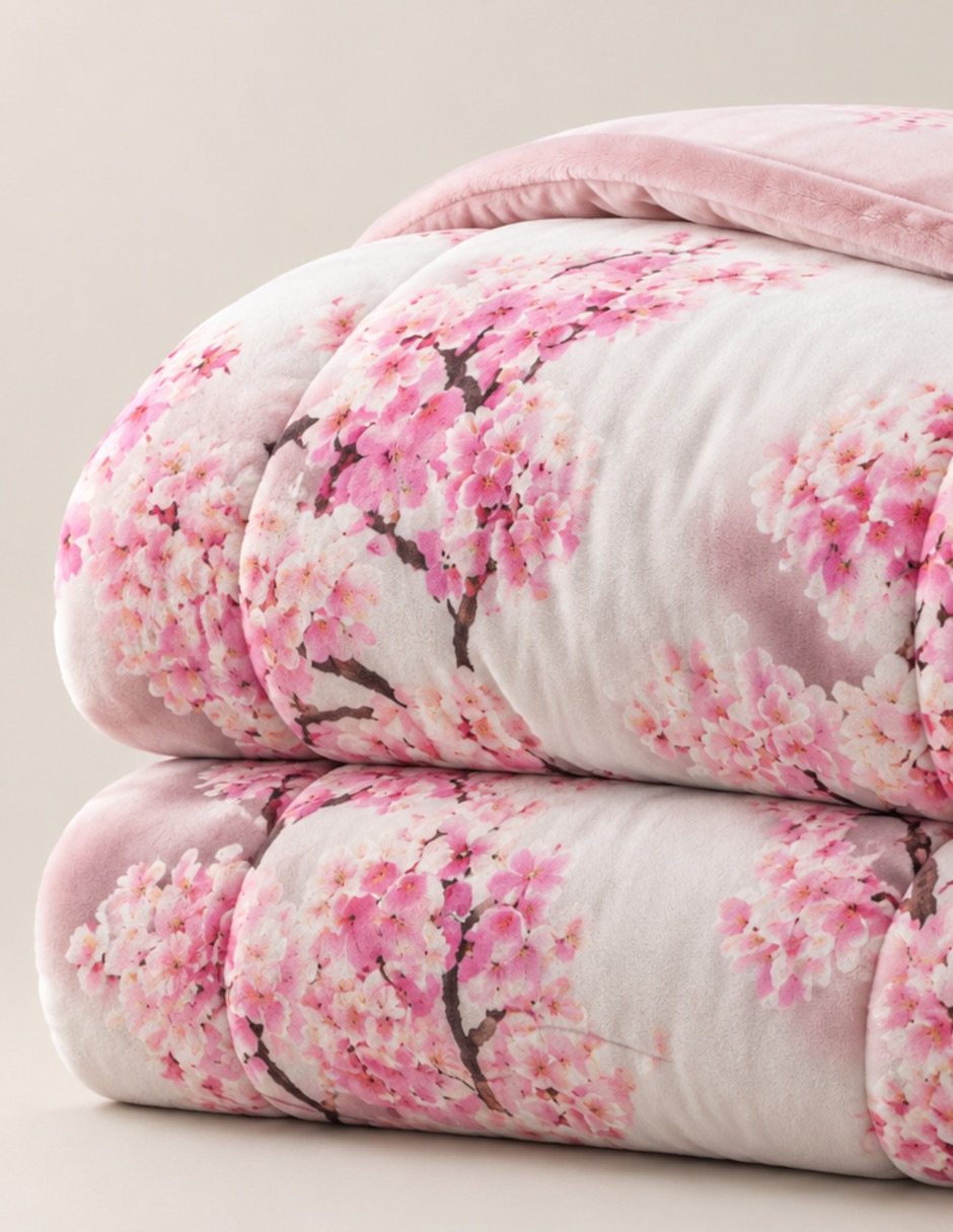 Cobertor No aplica Invernal Hanami Perla estampado Floral 2