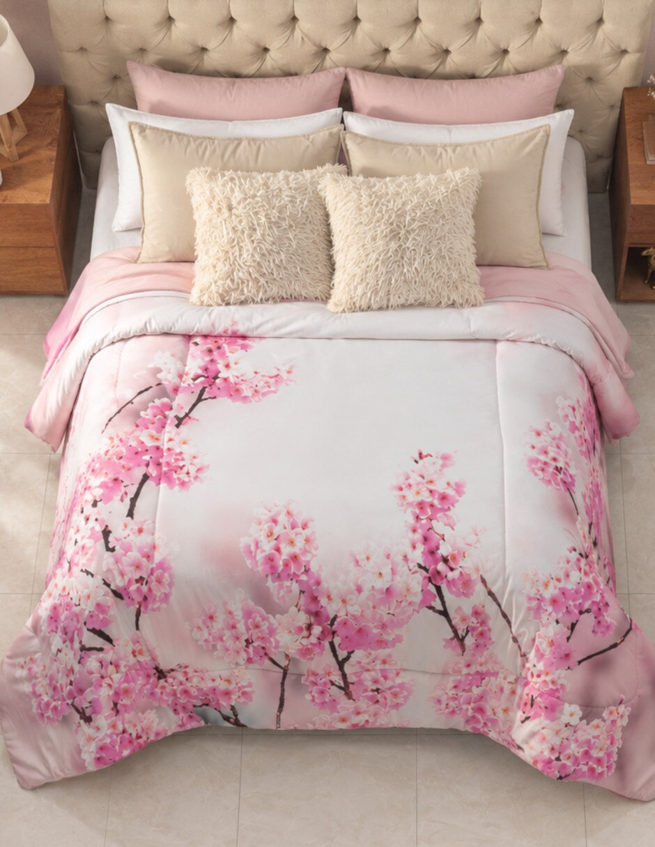 Cobertor No aplica Invernal Hanami Perla estampado Floral 3