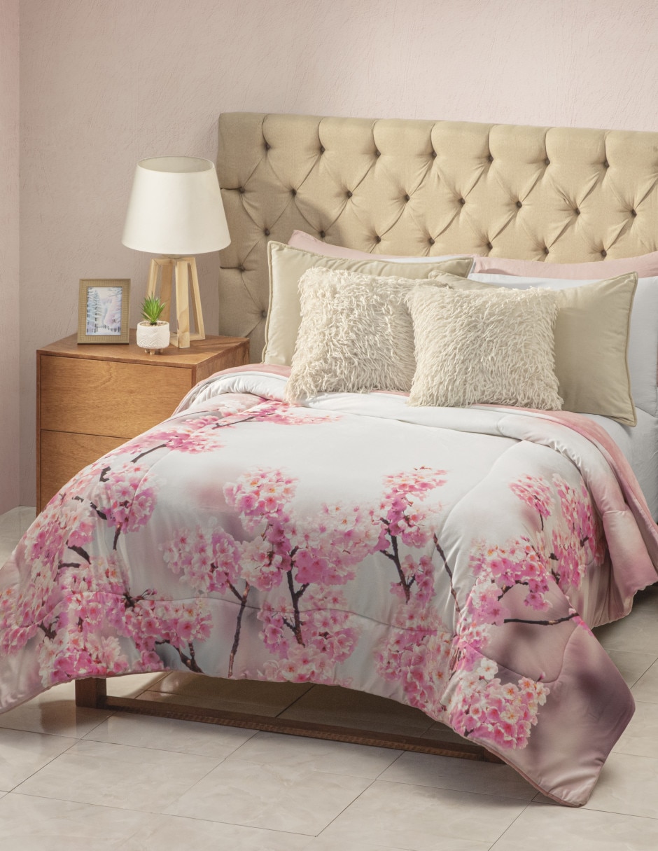 Cobertor No aplica Invernal Hanami Perla estampado Floral 6
