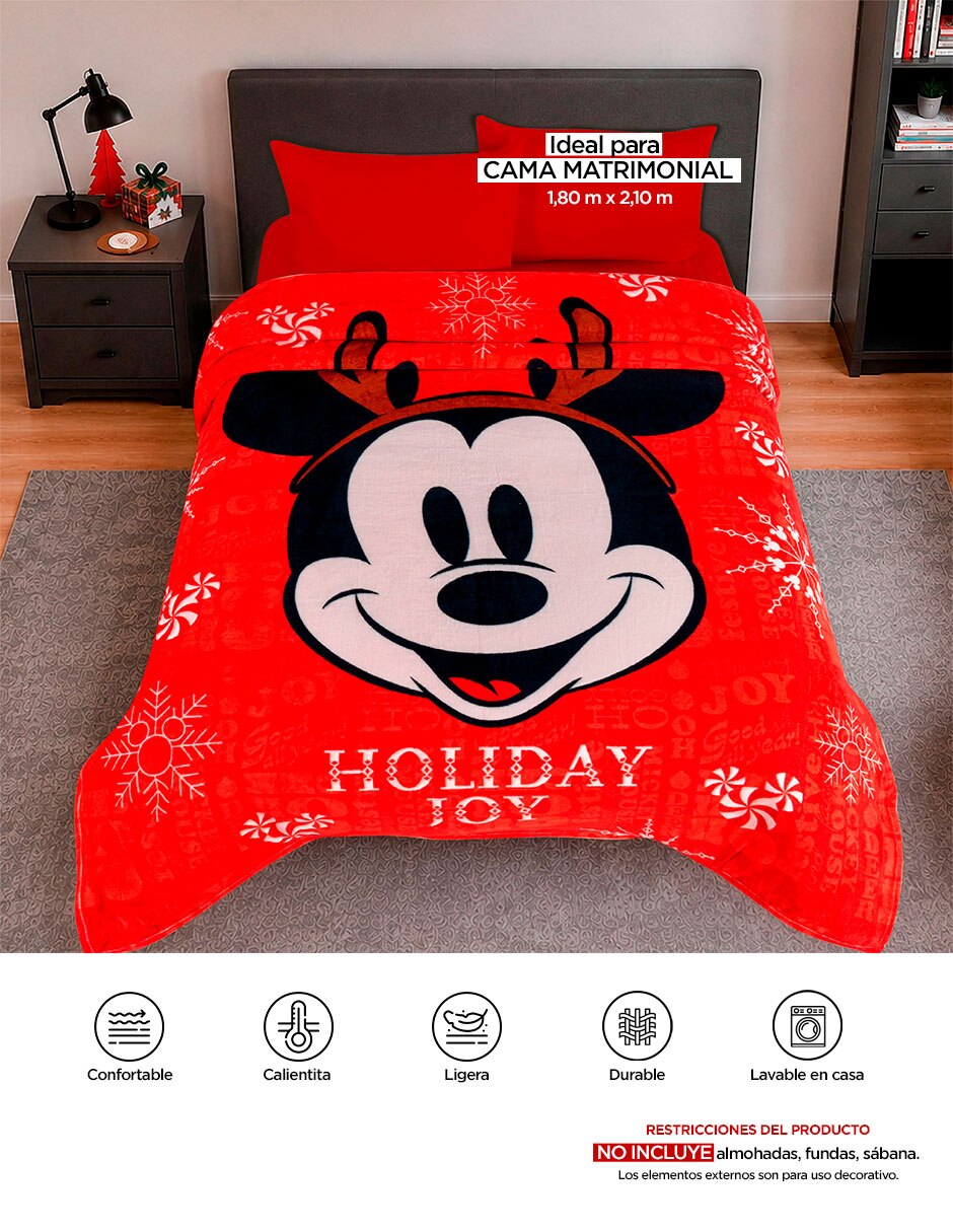 Cobertor Mickey Mouse Serenity Holiday estampado Infantil 9