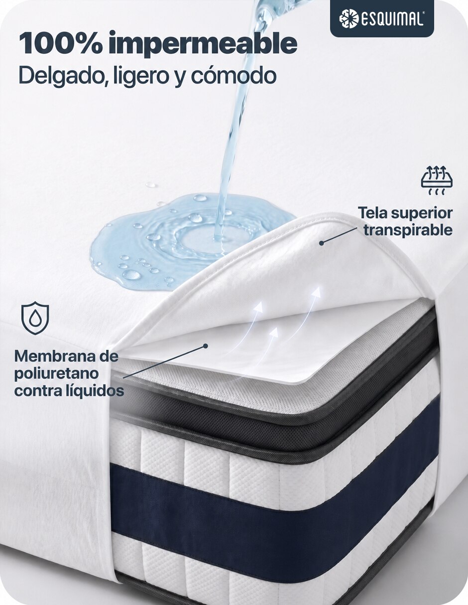 Protector de colchón 100% Transpirable Acolchado impermeable 5