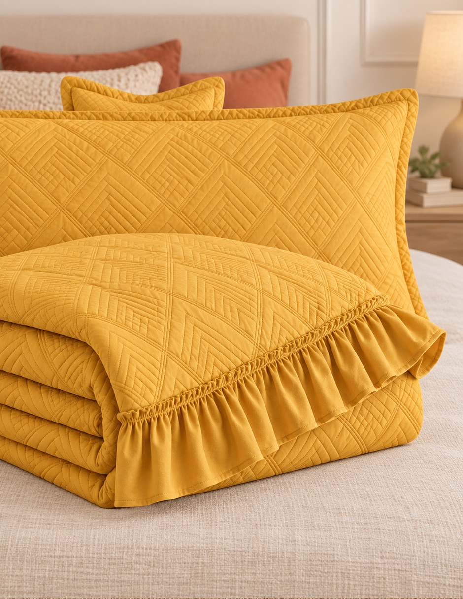 Set de colcha Volante Saffron Milk 4