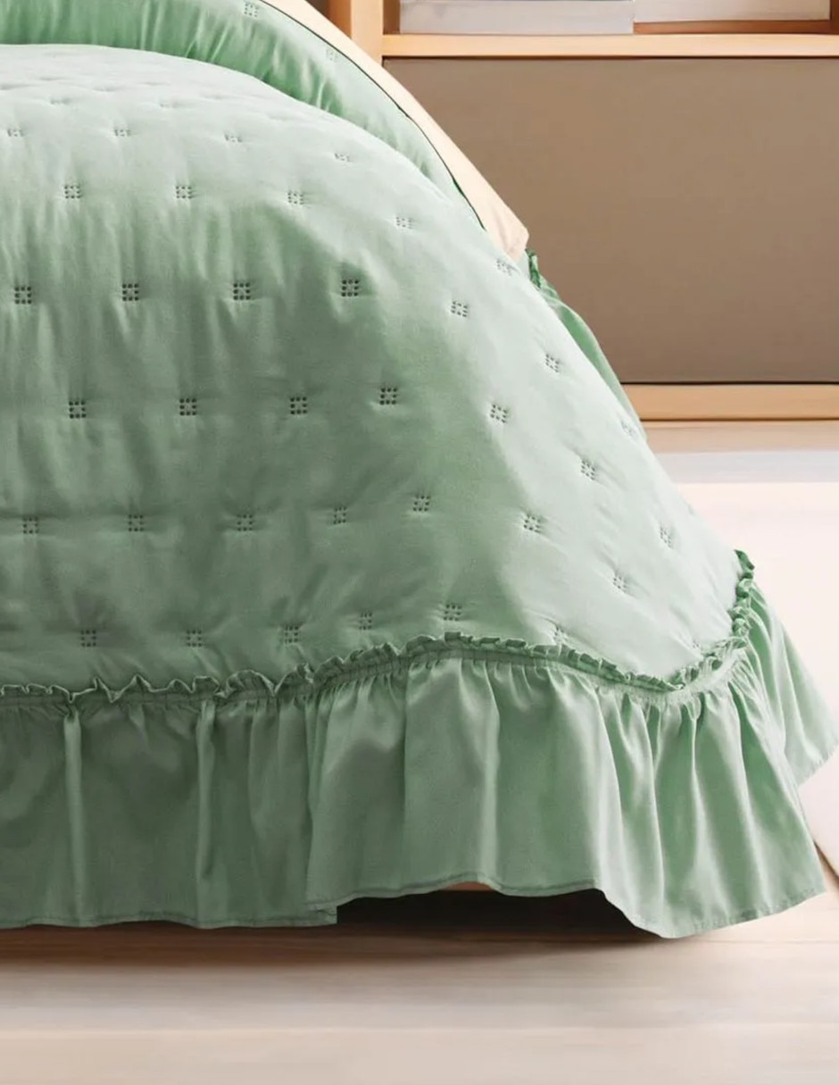 Set de colcha Volante Pistachio Cream 2