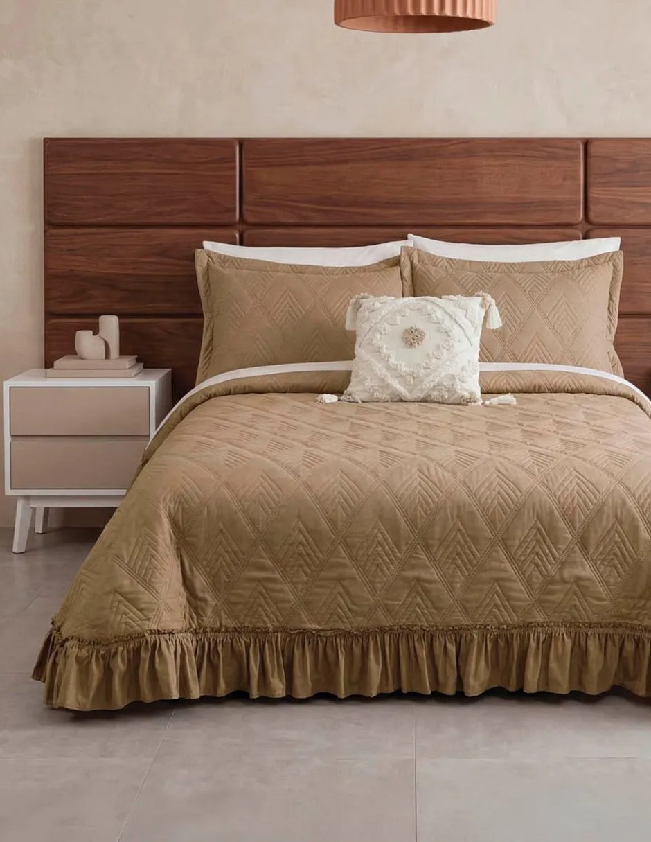 Set de colcha Volante Almond Toffee Set de colcha Volante Almond Toffee