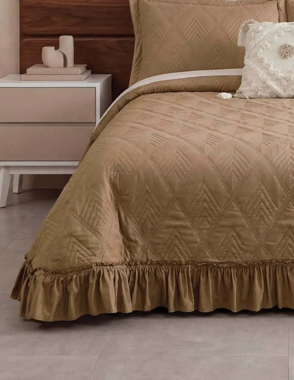 Set de colcha Volante Almond Toffee 2