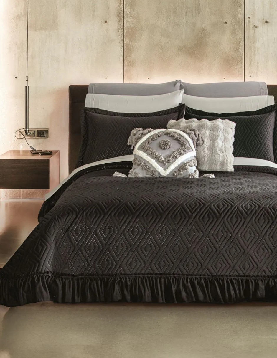 Set de colcha Volante Black Truffle