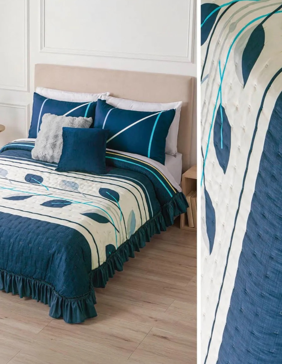 Set de colcha Volante Portofino Blue 3