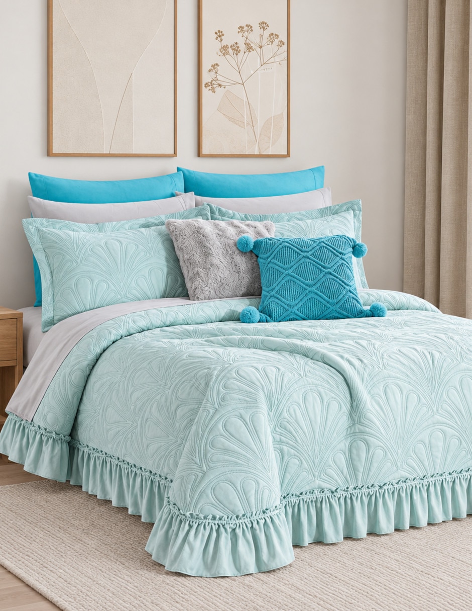 Set de colcha Volante Acqua Sorbet Set de colcha Volante Acqua Sorbet