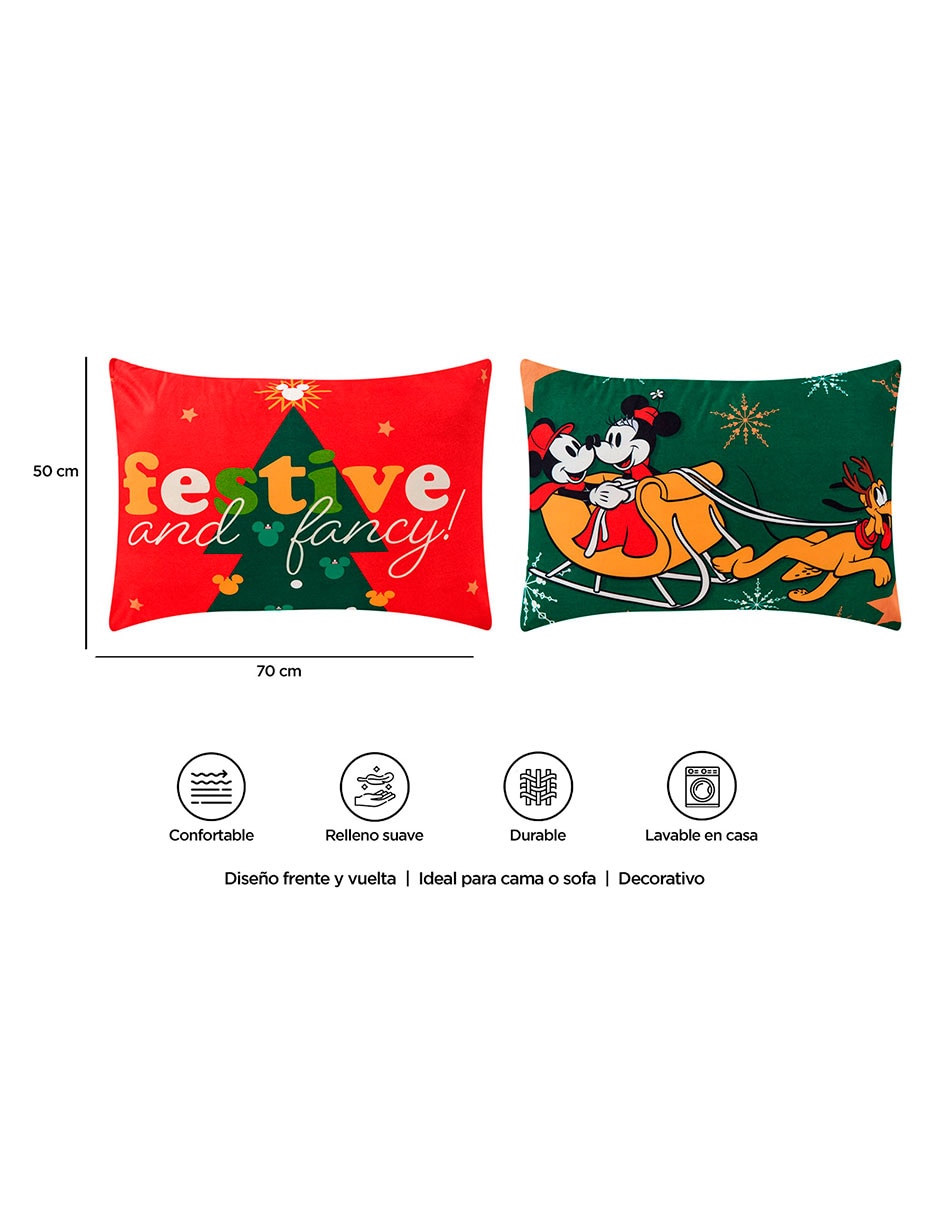 Almohada Reversible Mickey Festive Navidad firmeza Media 8