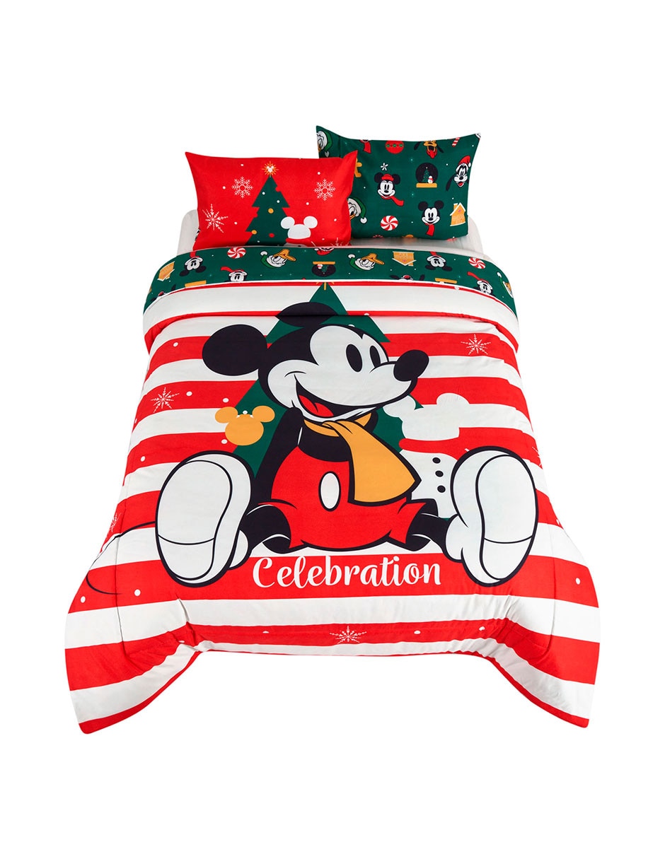 Set edredón Microfibra Celebration Navidad Mickey Mouse Set edredón Microfibra Celebration Navidad Mickey Mouse