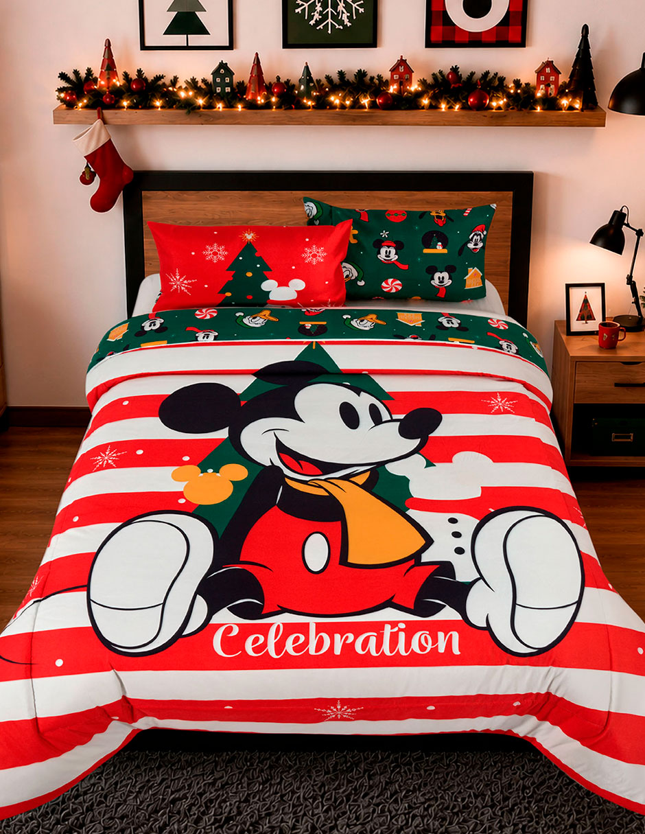 Set edredón Microfibra Celebration Navidad Mickey Mouse 5