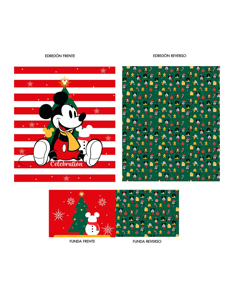 Set edredón Microfibra Celebration Navidad Mickey Mouse 6