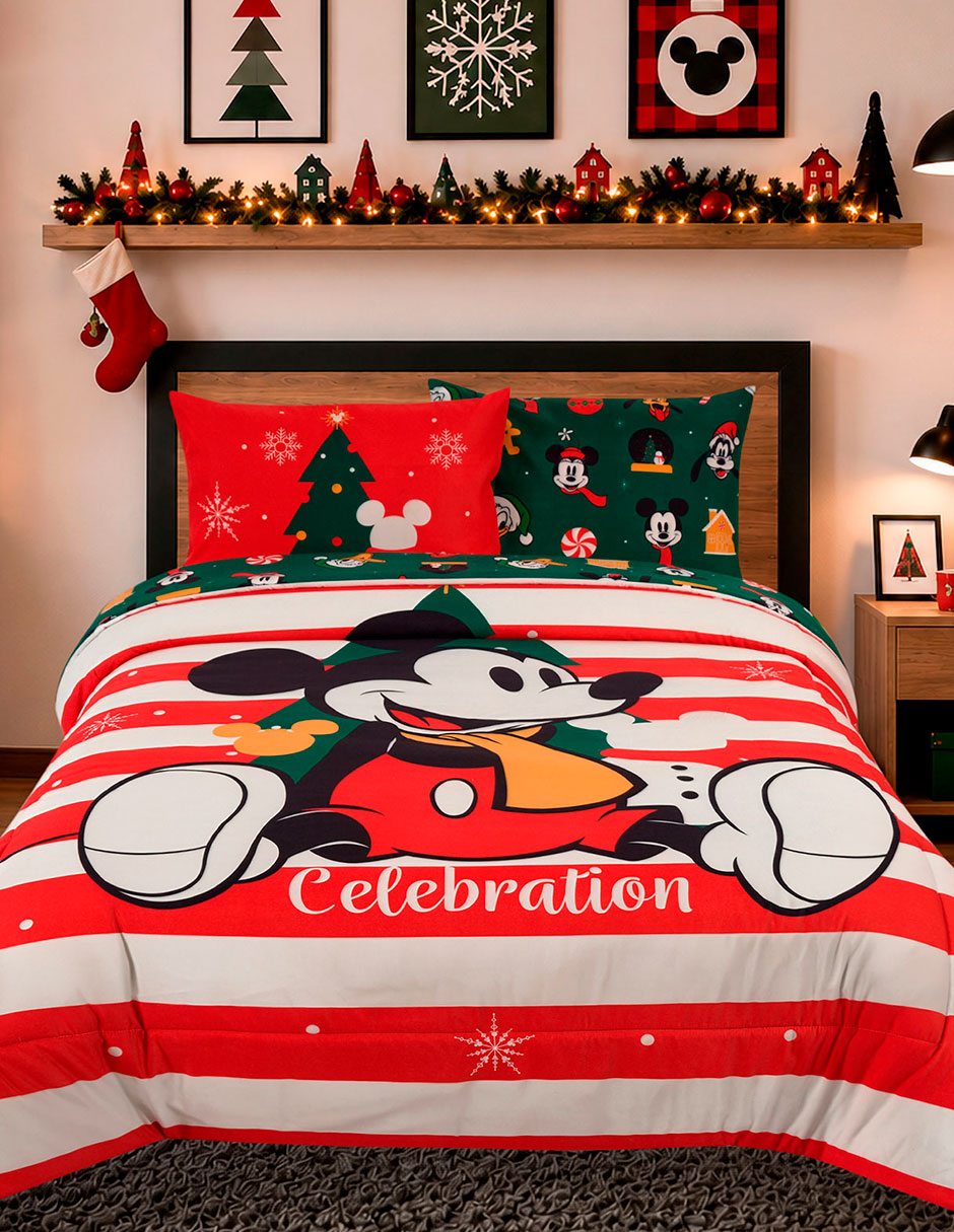 Set edredón Microfibra Celebration Navidad Mickey Mouse 7