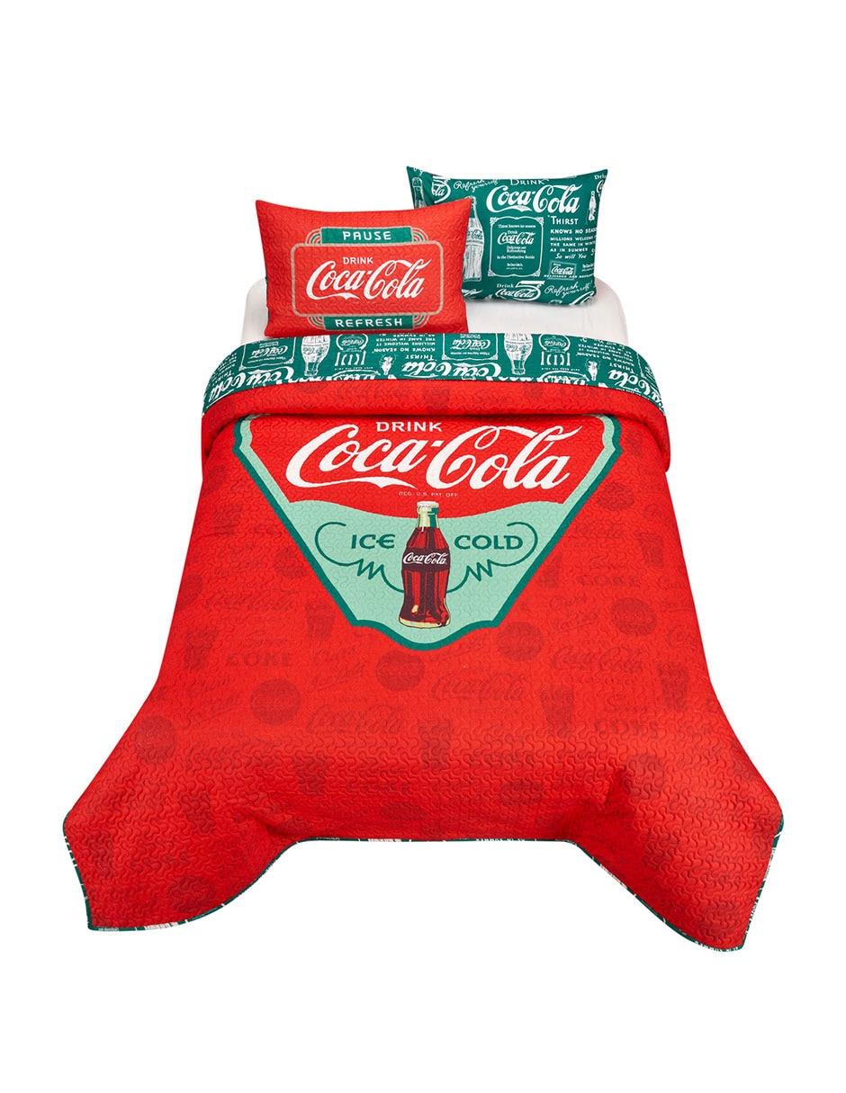 Set de colcha Microfibra Coca-Cola Ama Set de colcha Microfibra Coca-Cola Ama