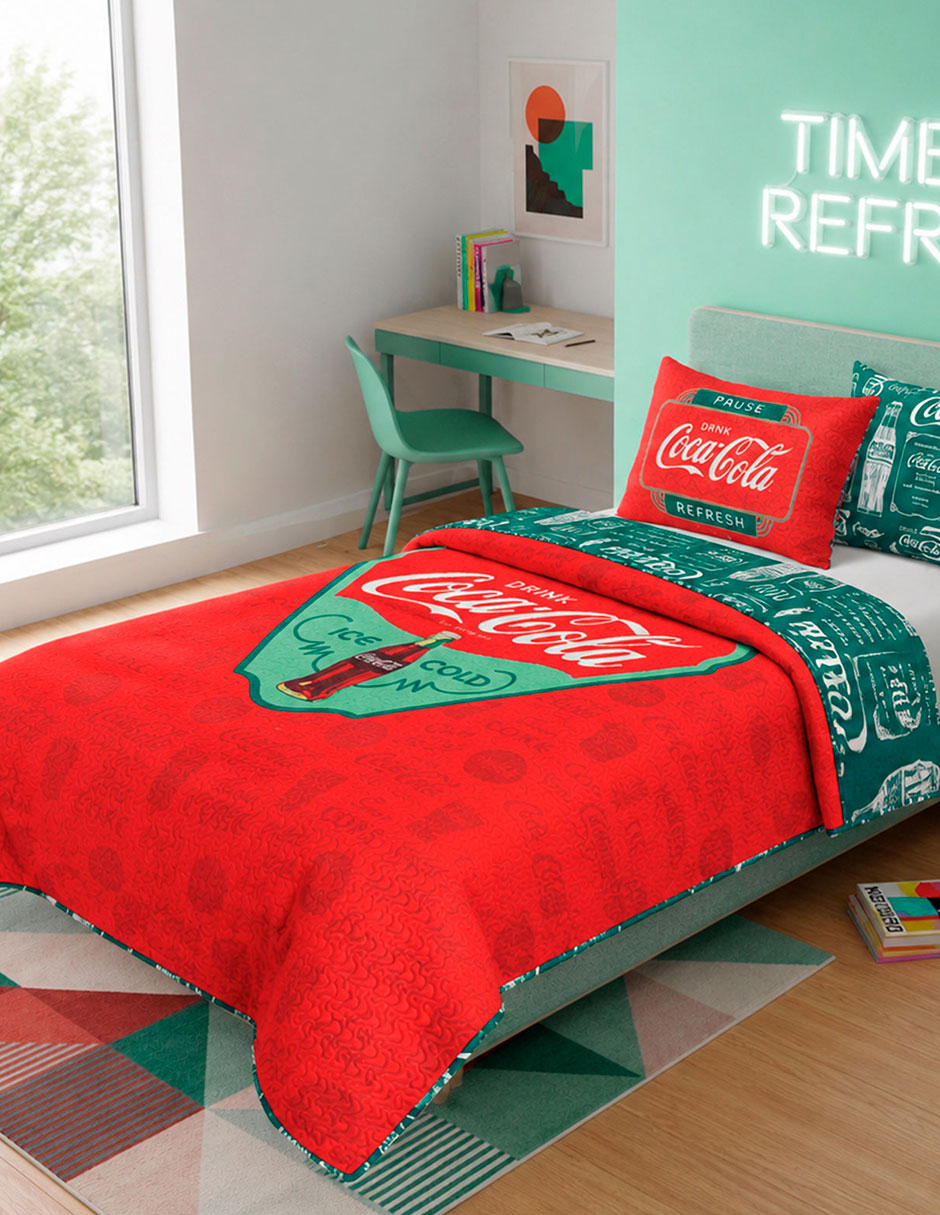 Set de colcha Microfibra Coca-Cola Ama 3