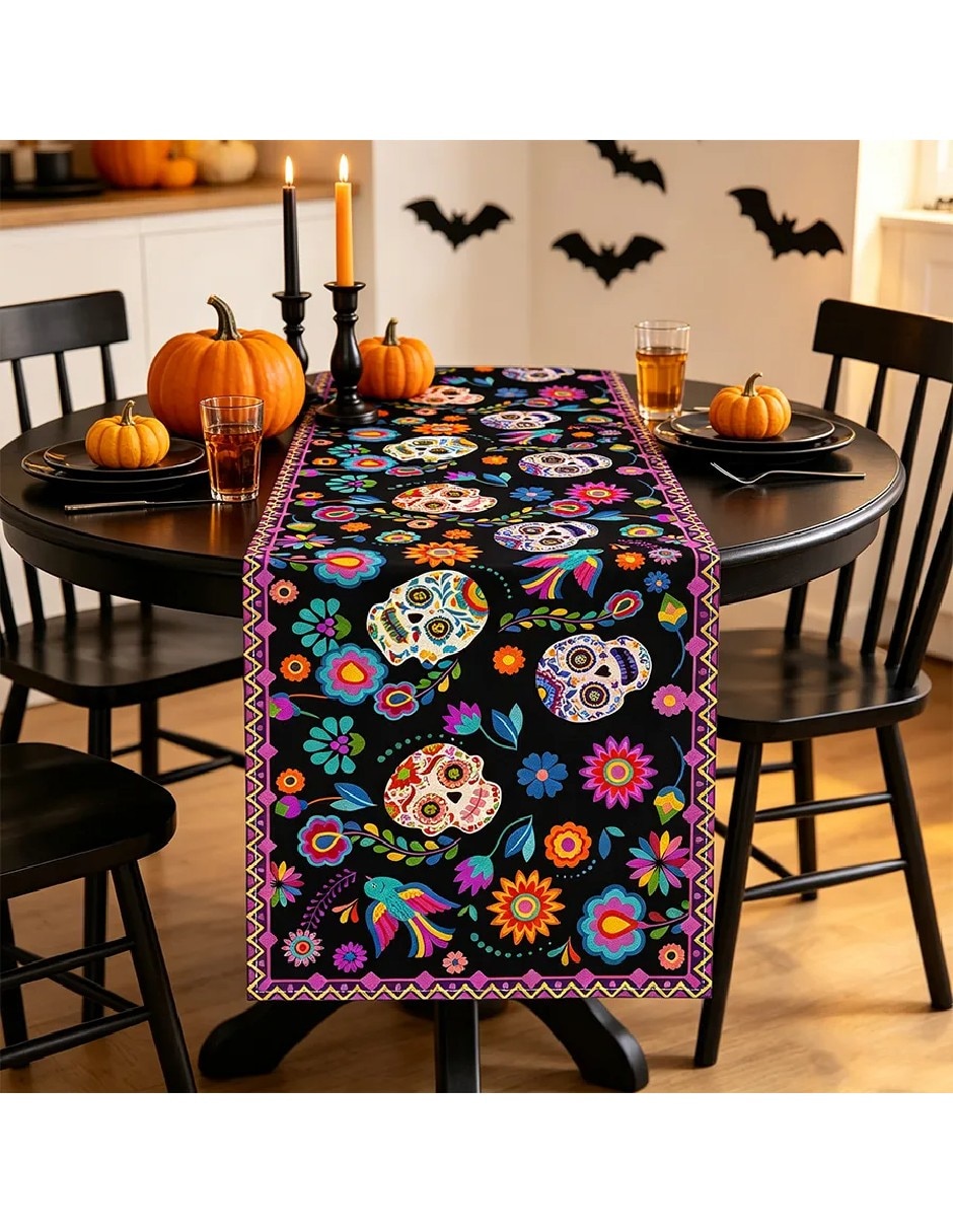 Camino de cama Rectangular de Poliéster Halloween 3