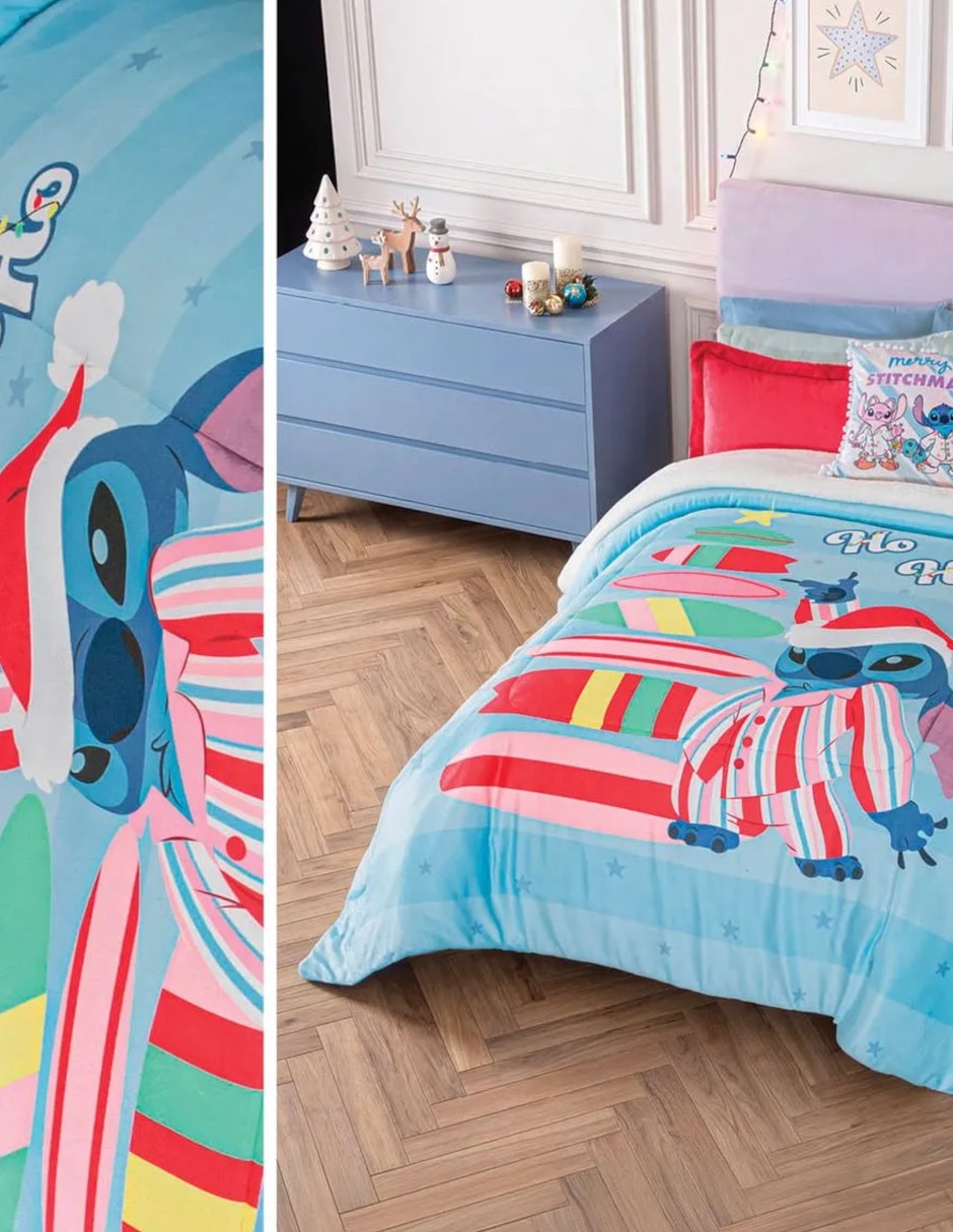 Cobertor Navidad Stitch Santa estampado Infantil 3