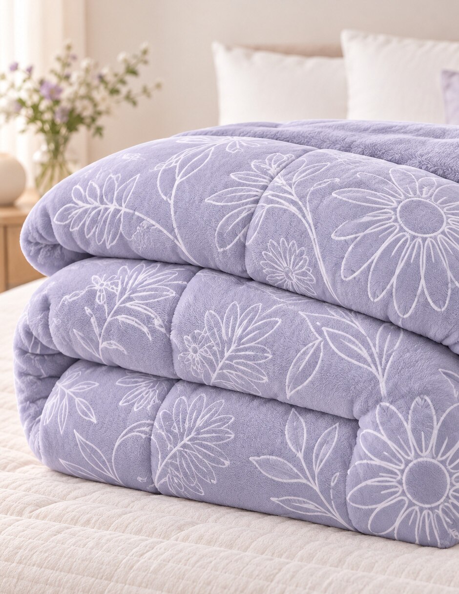Cobertor No aplica Winter Lilla Bloom estampado Floral 6