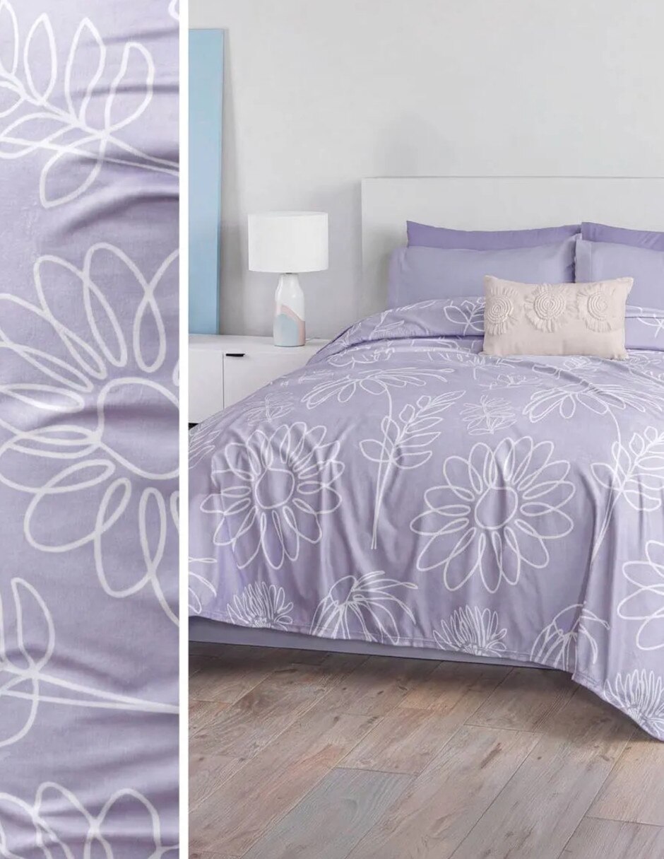 Cobertor No aplica Ligero Violetto Garden estampado Floral 4