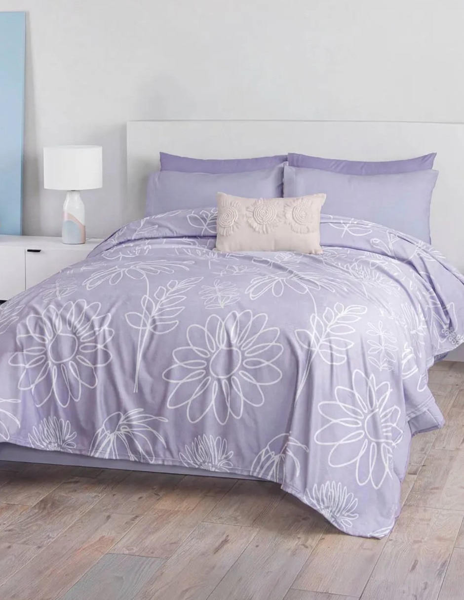 Cobertor No aplica Ligero Violetto Garden estampado Floral 5