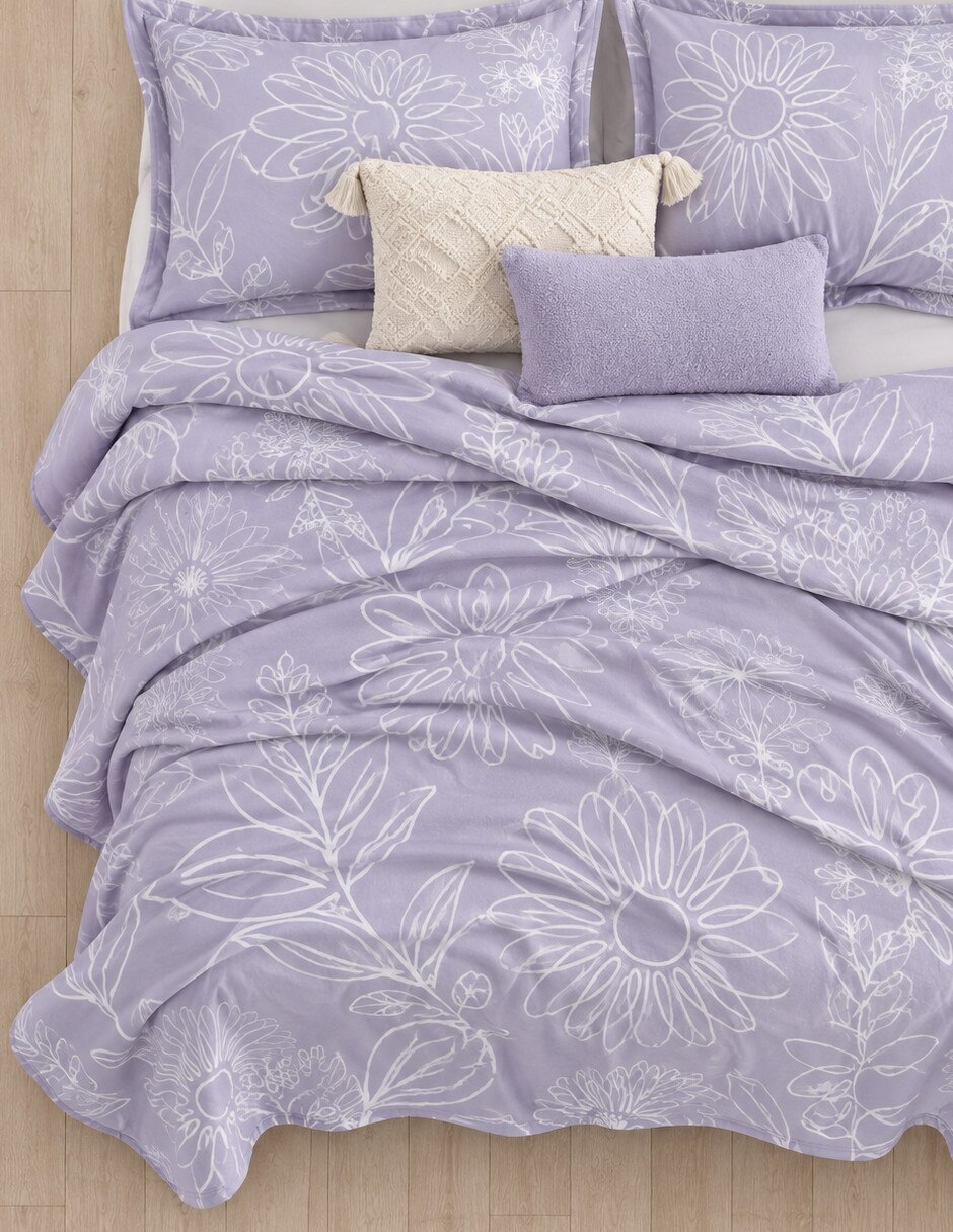 Cobertor No aplica Ligero Violetto Garden estampado Floral 6