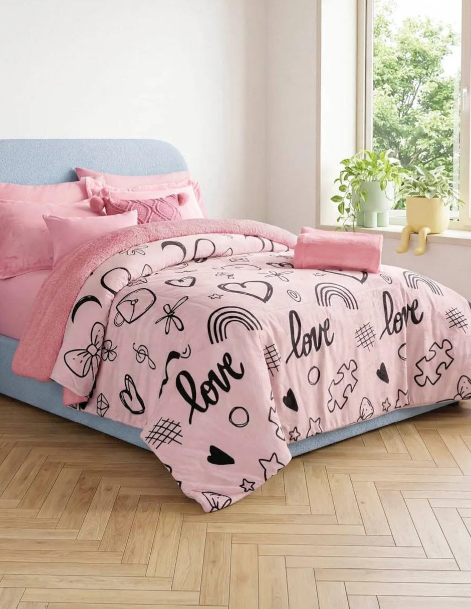 Cobertor No aplica Fluffy Pink Doodle estampado Gráfico Cobertor No aplica Fluffy Pink Doodle estampado Gráfico