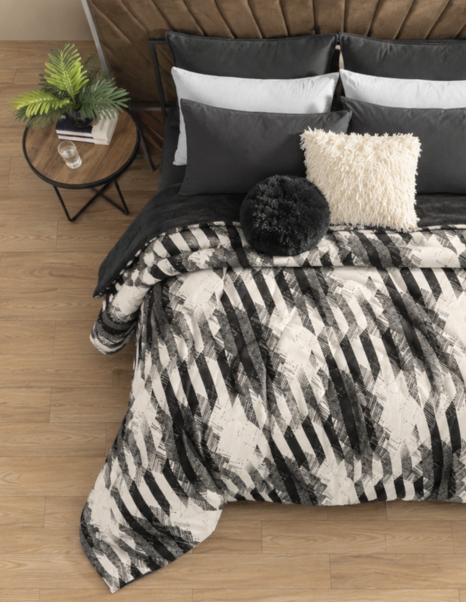 Cobertor No aplica Cozy Trazo Avorio estampado Geométrico 4