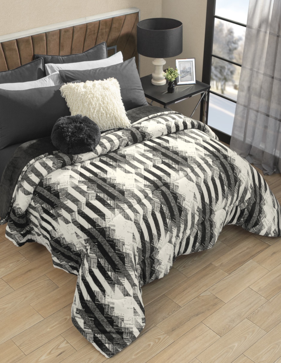 Cobertor No aplica Cozy Trazo Avorio estampado Geométrico 6