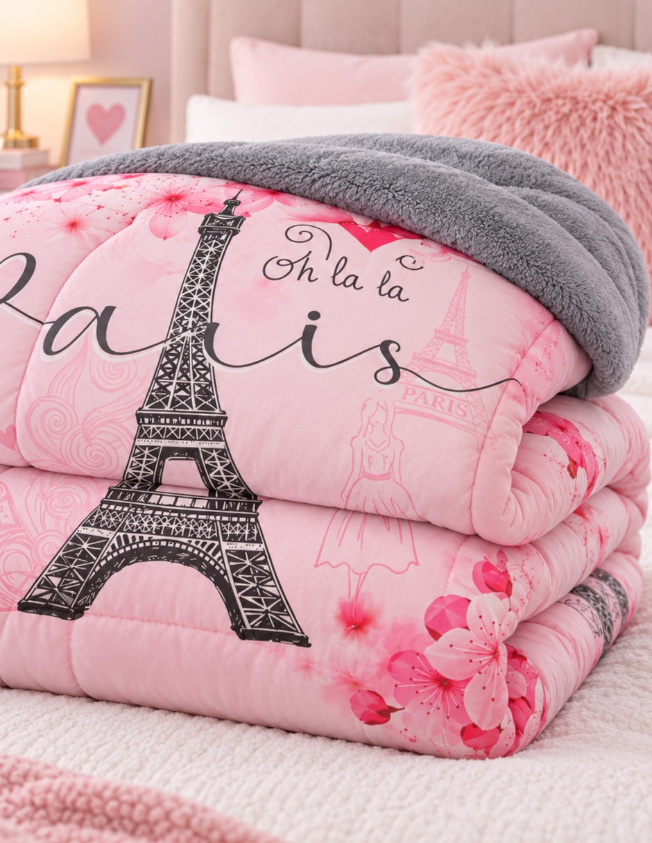Cobertor No aplica Invernal Dolce Paris estampado Gráfico 4