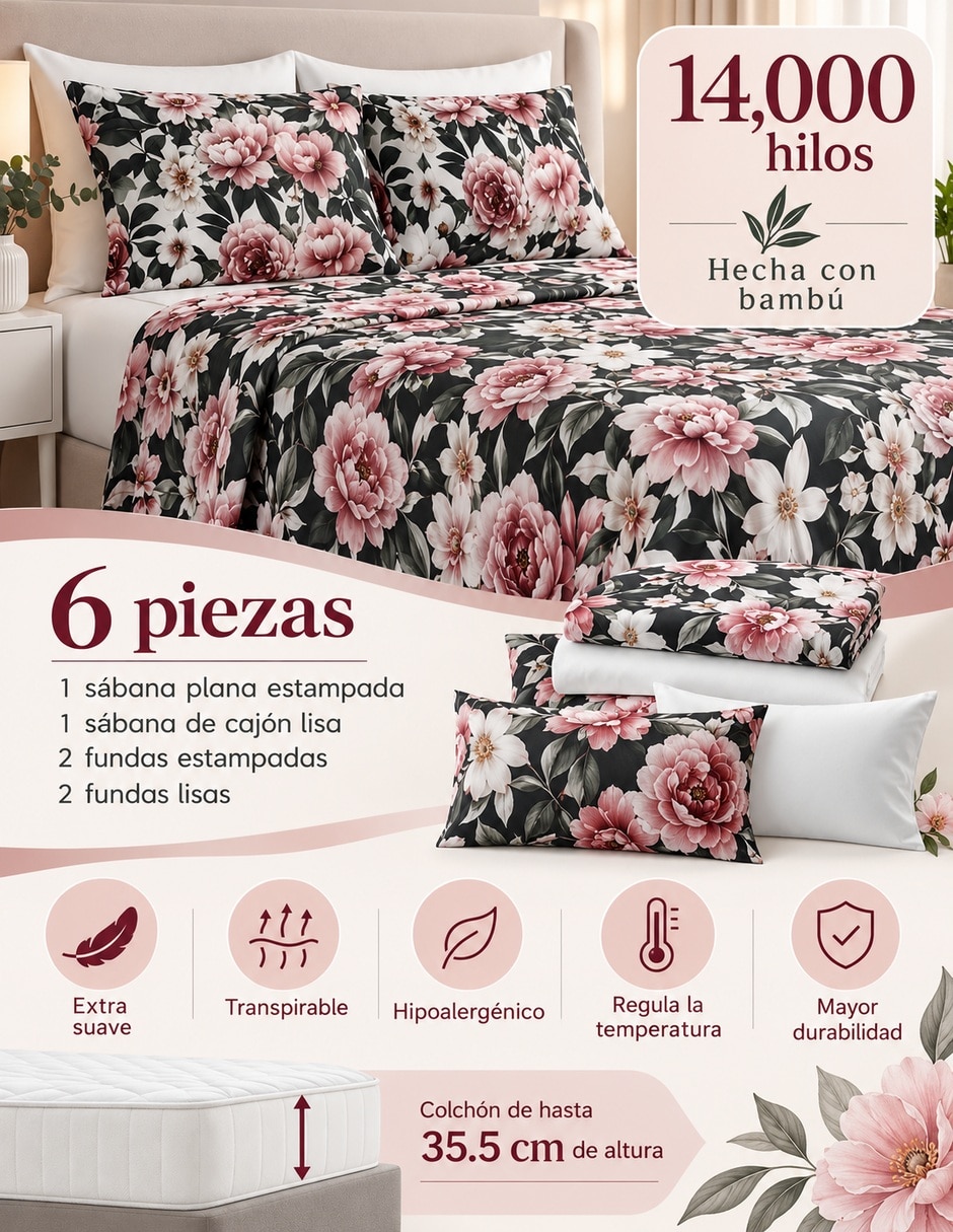 Juego de sábanas 14000 hilos 2